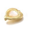 Brass Pave Natural White Shell Pendants KK-U061-13G-2