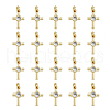 DICOSMETIC 20Pcs Brass Micro Pave Cubic Zirconia Tiny Cross Charms KK-DC0001-85-1