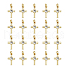 DICOSMETIC 20Pcs Brass Micro Pave Cubic Zirconia Tiny Cross Charms KK-DC0001-85-1