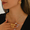 Geometric Hollow Tube Fringe Brass Stud Earrings & Pendant Necklaces Sets for Women Party BW3391-4
