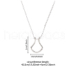 FIBLOOM 1Pcs Stainless Steel Teardrop Pendant Necklace NJEW-FI0001-59B-2