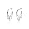 Fashionable French Stainless Steel Teardrop Pendant Earrings for Women's Daily Wear DL0192-2-1