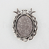 Tibetan Style Alloy Pendant Cabochon Settings X-TIBEP-N003-32AS-1