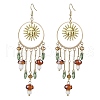 Golden 304 Stainless Steel Sun Chandelier Earrings EJEW-JE05674-01-1