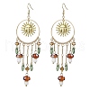 Golden 304 Stainless Steel Sun Chandelier Earrings EJEW-JE05674-01-1