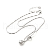 304 Stainless Steel Round Ball Knot Pendant Necklaces for Women NJEW-U031-05P-2