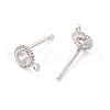 Brass Micro Pave Cubic Zirconia Stud Earring Findings ZIRC-P105-01P-2