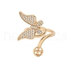 Brass Micro Pave Cubic Zirconia Cuff Ring Setting KK-A244-01H-G-2