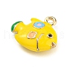 Marine Animal Alloy Enamel Pendants ENAM-A145-04G-03-2