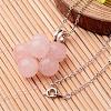 Flower Natural Gemstone Pendant Necklaces NJEW-JN01554-2