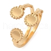 Ion Plating(IP) 304 Stainless Steel Flower Open Cuff Rings for Women RJEW-Z057-07G-1