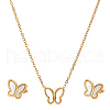 ANATTASOUL Stainless Steel Butterfly Jewelry Set SJEW-AN0001-56-1