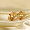 Stainless Steel Enamel Hoop Earrings FS1910-4