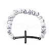 Round Synthetic Hematite Bead Stretch Bracelets BJEW-F493-05EB-01-2