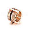 Roman Numerals 304 Stainless Steel & Crystal Rhinestone & Natural Shell Finger Rings FS-WGD9A22-20-2