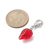 Opaque Resin Strawberry Pendant Decoration HJEW-JM01420-01-3