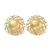 Ion Plating(IP) 304 Stainless Steel Flat Round Stud Earrings for Women EJEW-M089-05G-4