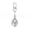 304 Stainless Steel Macrame Chain Pouch Empty Stone Holder Pendant Decoration HJEW-JM02085-1