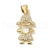 Rack Plating Brass Micro Pave Cubic Zirconia Pendants KK-P272-16B-G-1