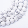 Round Natural Howlite Bead Strands X-G-R345-6mm-18-1