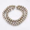 Electroplate Non-Magnetic Synthetic Hematite Beads Strands G-F585-C04-8mm-2