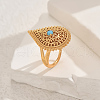 Brass Micro Pave Cubic Zirconia Adjustable Finger Rings for Women TD9385-2-1