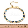 Heart Brass Enamel Curb Chains Bracelets for Women BJEW-B125-03G-5