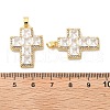 Cross Brass Micro Pave Cubic Zirconia Pendants KK-M325-02G-3