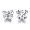 Brass Inlaid Clear Cubic Zirconia Charms ZIRC-S069-019P-2