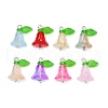 8Pcs 8 Colors Glass Pendants PALLOY-JF03533-02-1