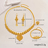 Luxurious Middle Eastern Alloy Hollow Heart Pendant Tassel Bracelets & Earrings & Necklaces & Rings Sets XT0029-5