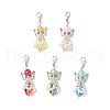 Angel Handmade Glass Pearl Beaded Pendants Decorations HJEW-JM03403-2