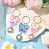 3 Pcs Butterfly Acrylic & Flower Glass Seed Beaded Keychain KEYC-MZ00007-2