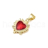 Brass Enamel Pendants KK-R230-08G-01-2
