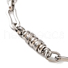 Tarnish Resistant 201 Stainless Steel Rhombus Link Chain Bracelets BJEW-B078-98P-2