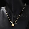 Beach 304 Stainless Steel Rhinestone & Glass Shell Shaped Pendant Necklaces for Women NJEW-Z061-08G-3