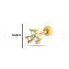 Brass Cubic Zirconia Clear AB Clover Cartilage Earrings WGEAF95-06-5