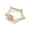 Brass Micro Pave Clear Cubic Zirconia Screw Carabiner Lock Charms ZIRC-T010-07G-3
