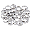 SUPERFINDINGS 40Pcs 40 Styles 201 Stainless Steel Guides Ring FIND-FH00006-87-1