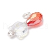 Cat Shape Glass Pendants PALLOY-JF03718-02-5