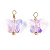 Electroplate Glass Butterfly Charms STAS-N110-12G-1