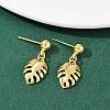 Heart & Leaf & Candy Brass Dangle Stud Earrings EJEW-Z115-03G-2