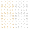 WADORN 100Pcs 20 Style Heart Star Triangle Brass Linking Rings KK-WR0001-18-1
