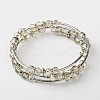 Glass Triple Wrap Bracelets BJEW-JB01184-01-1