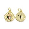 Brass Micro Pave Cubic Zirconia Charms KK-E068-VF087-1