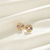 925 Sterling Silver Micro Pave Cubic Zirconia Stud Earrings EJEW-K284-03G-2
