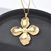 304 Stainless Steel Flower Pendant Necklaces NJEW-H059-30A-G-2