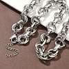 304 Stainless Steel Double Ring Link Chain Necklaces NJEW-S453-02G-A-1