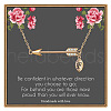 Brass Micro Pave Clear Cubic Zirconia Arrow with Letter Pendant Necklaces FS-WG43978-06-1