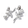 304 Stainless Steel Flower of Life Stud Earrings for Women EJEW-F300-08P-2
